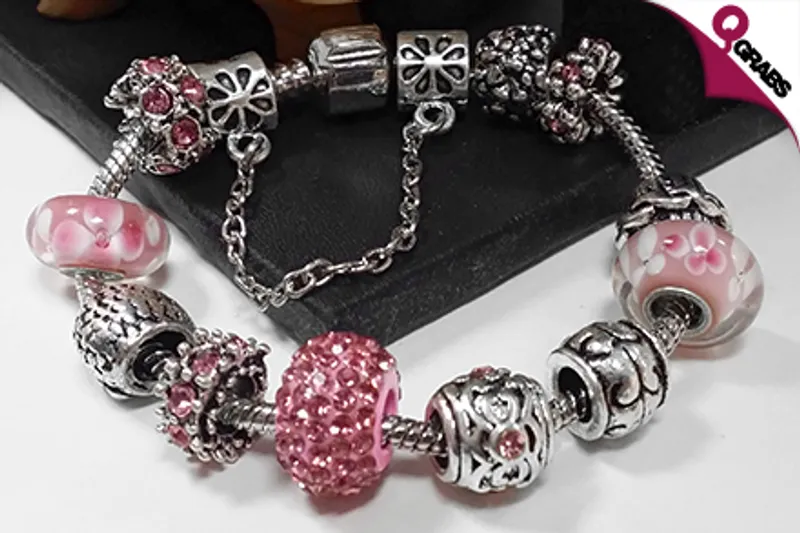 From QR35 Add a Unique Touch to your Wrist with Rhinestone & Brass Silver Plated Charm Bracelets! (Up to QR188 Value)